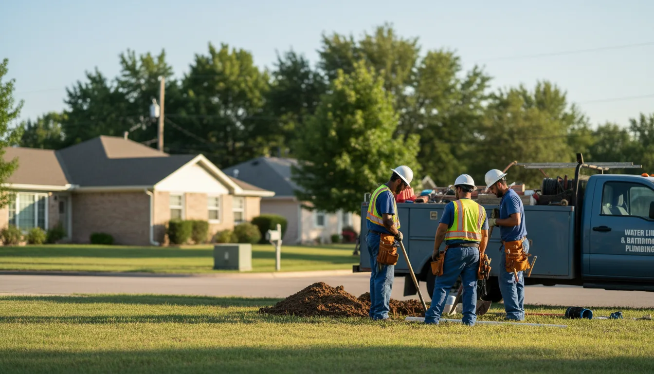 Residential water line and bathroom plumbing service in Monroe, IA